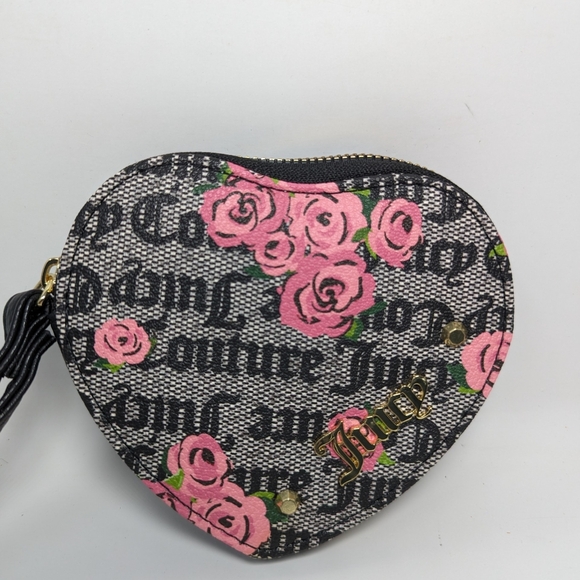 Juicy Couture Multi Rose Fabric Backpack & Heart Shaped Coin Purse - Picture 12 of 16